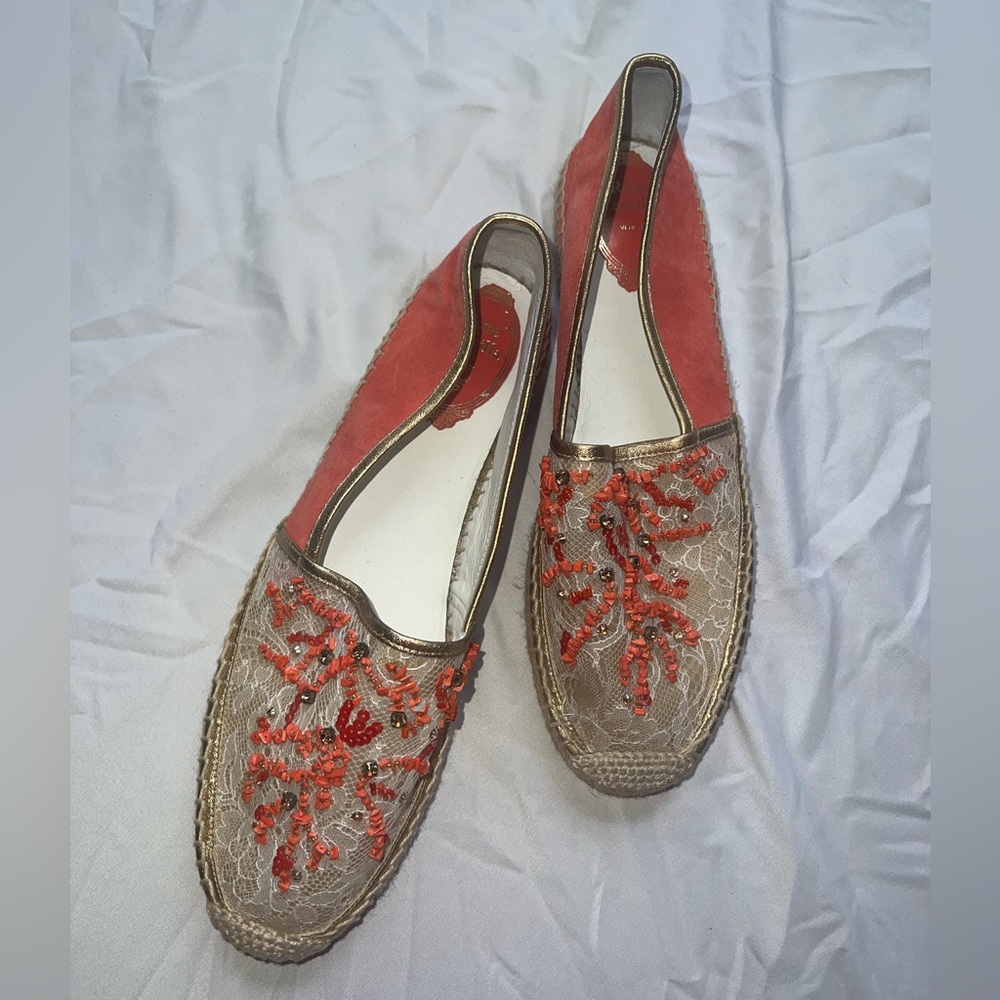 Rene Caovilla Jeweled & Beaded Leather Espadrilles